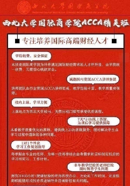 西北大學國際商學院ACCA精英版招生